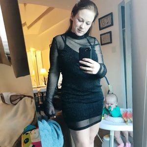 Glitter mesh dress